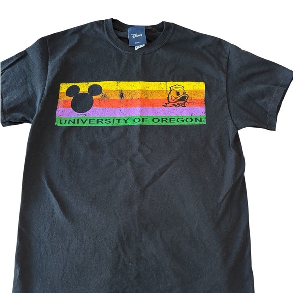 Oregon Ducks X Disney Men’s T-Shirt Football Team Mickey Mouse Donald Black M - Picture 2 of 7
